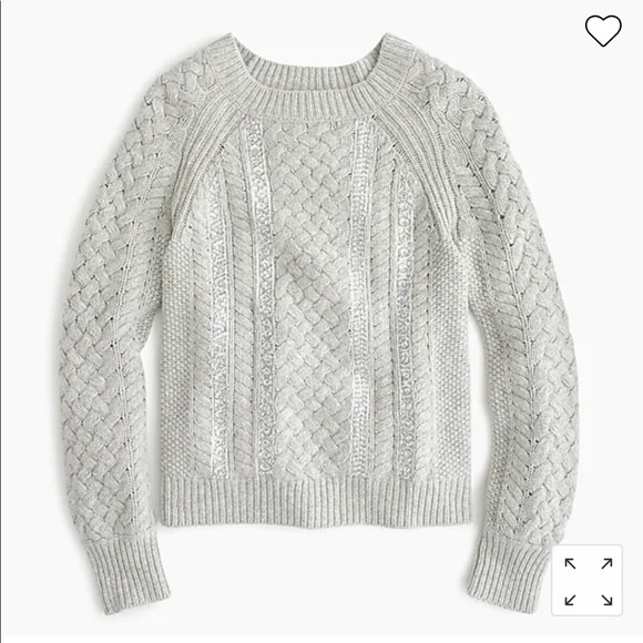 J. Crew Cable-Knit Sequin Sweater - Picture 4 of 4